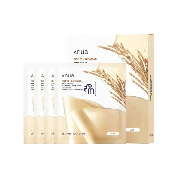 Anua Rice 70 + Ceramide Glow Collagen Mask (38g)
