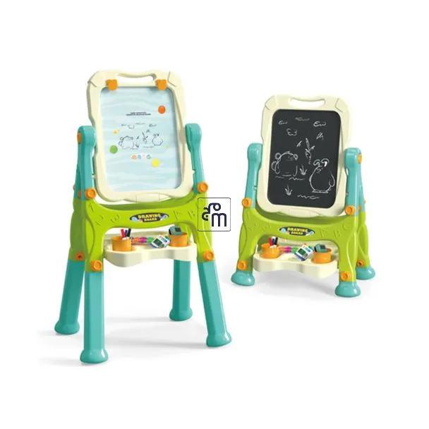 Vertical Art Easel with Puzzle & Drawing Board – Green Edition – 877  