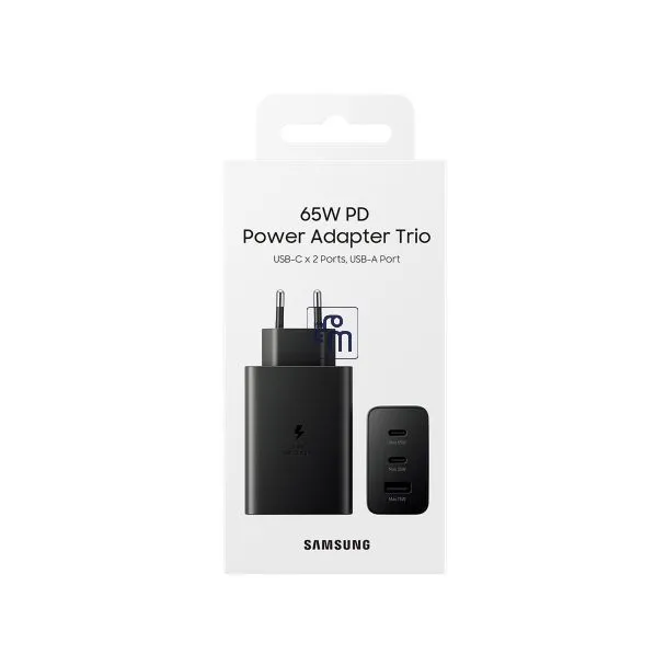 محول سامسونج بقدرة 65 واط ثلاثي المنافذ EP-T6530NBEGAE