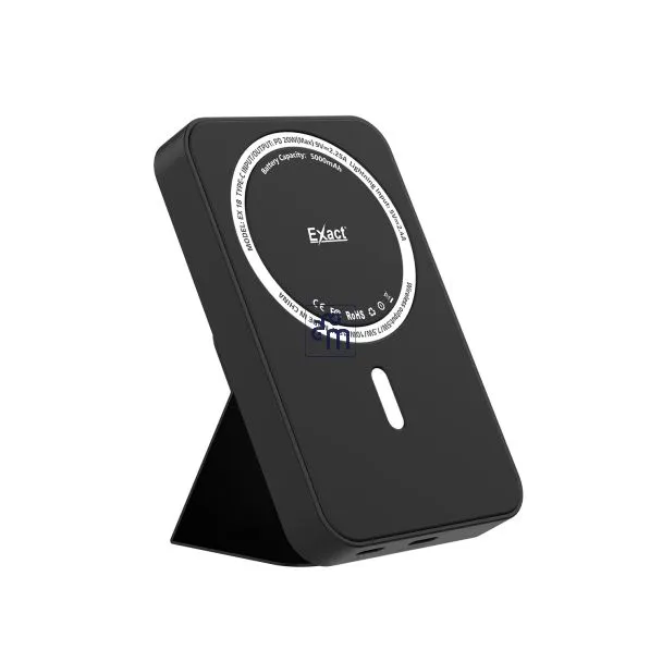 باور بانك Exact MagSafe – أسود – سعة 5000 مللي أمبير