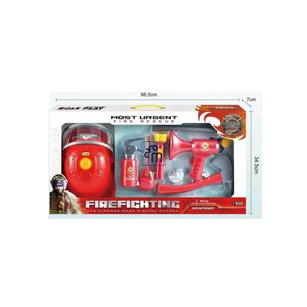 Firefighter Role Play Set with Light & Sound – Fireman Pretend Toy – F007  