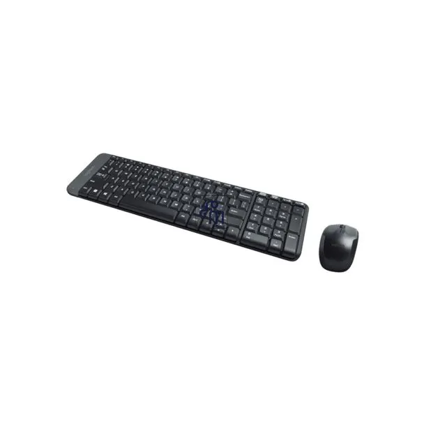 مجموعة لوحة مفاتيح وفأرة لاسلكية Logitech MK220 – لغة إنجليزية – أسود