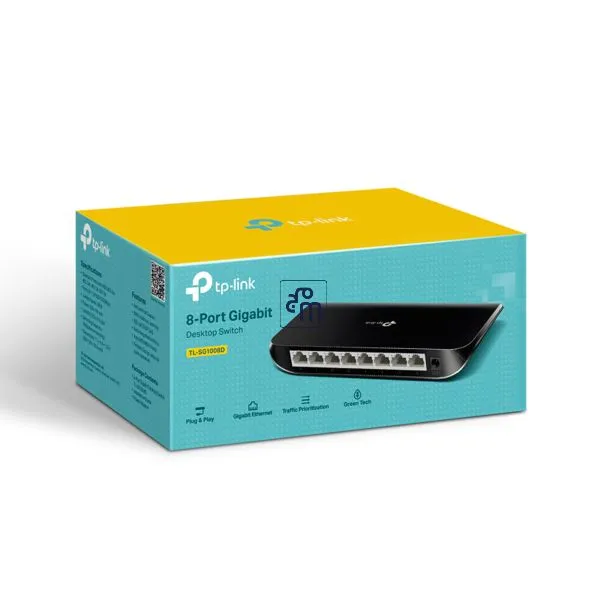 سويتش TP-Link بـ 8 منافذ – جيجابت – موزّع LAN عالي السرعة