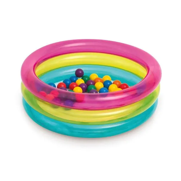 Intex 48674 Classic 3-Ring Baby Ball – Inflatable Ring Ball for Toddlers