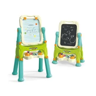 Vertical Art Easel with Puzzle & Drawing Board – Green Edition – 877  