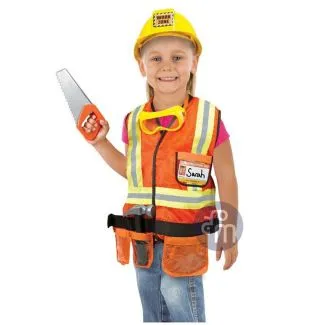 Kids Construction Worker Costume – Engineering Vest for Role Play & Career Day Dress-Up – SKU 0950-5