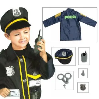 Kids Police Officer Costume Set – Pretend Play Dress-Up for Boys & Girls (Ages 3-8) – SKU 0952-9