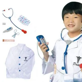 Doctor Role Play Costume for Kids (Ages 2-10 Years) – Medical Pretend Uniform Dress-Up Set – SKU 0967