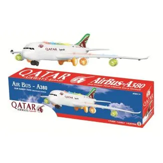 Qatar Airways Die-Cast Plane Model with LED Lights – A380-200QT  