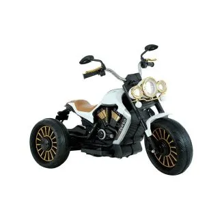 Harley-Style Electric Trike for Kids (Ages 3–6) – Remote Control, White (BDL-2388)