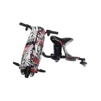 Combat Style Drift Trike 36VTS with High Seat Black & White Design  
