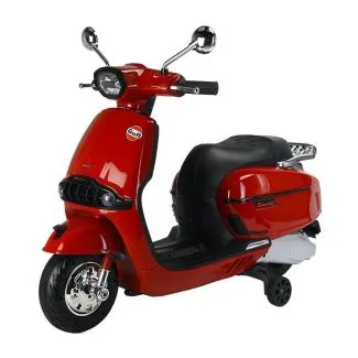 Gulf Vespa-Style Ride-On Bike for Kids – Big Size, 2 Motors, Red (T08)
